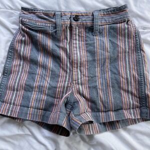 Madewell High Rise Sailor Short Size 24 Striped Multi Color Stretch 3"‎ Inseam